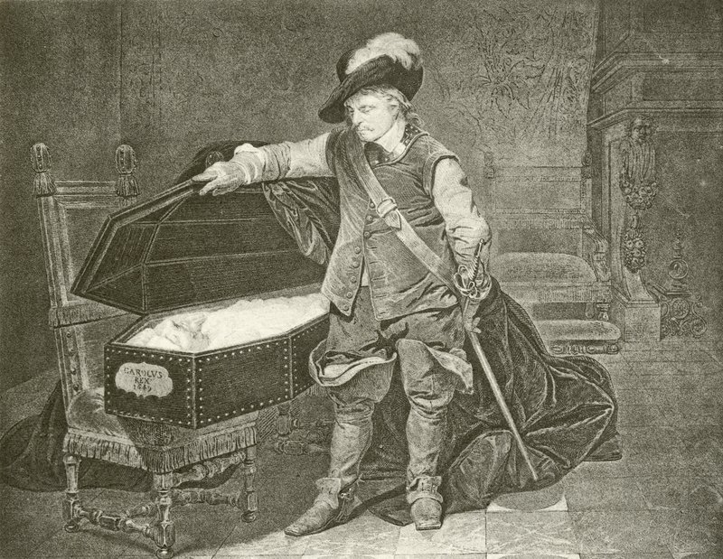 Oliver Cromwell betrachtet die Leiche von König Karl I. von Hippolyte Delaroche