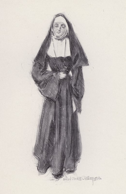 Illustration für Evangeline, A Tale of Arcadie, von Henry Wadsworth Longfellow (Lithografie) von Howard Chandler (after) Christy
