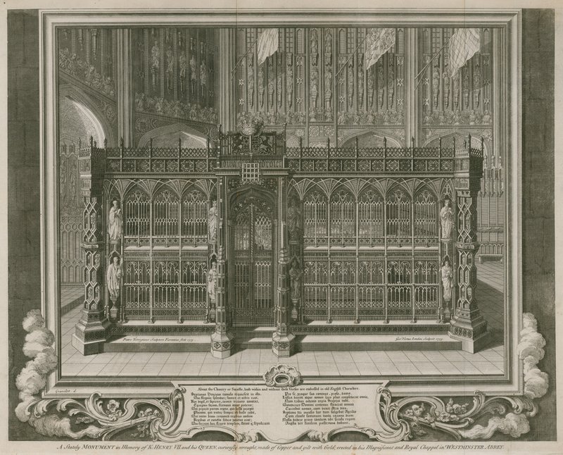 Ein stattliches Denkmal zum Gedenken an König Heinrich VII. und seine Königin von Hubert Francois Gravelot