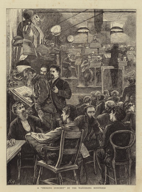 Ein Raucherkonzert der Wandernden Minnesänger von Hubert von Herkomer