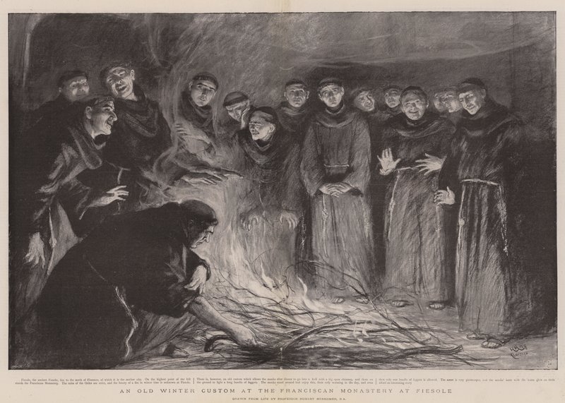 Ein alter Winterbrauch im Franziskanerkloster in Fiesole von Hubert von Herkomer