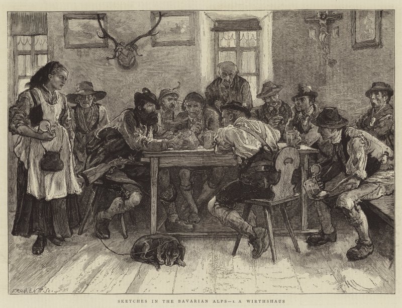 Skizzen in den Bayerischen Alpen, I, ein Wirtshaus von Hubert von Herkomer