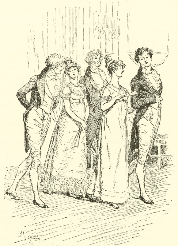 Die Netherfield-Gesellschaft betritt den Ballsaal von Hugh Thomson