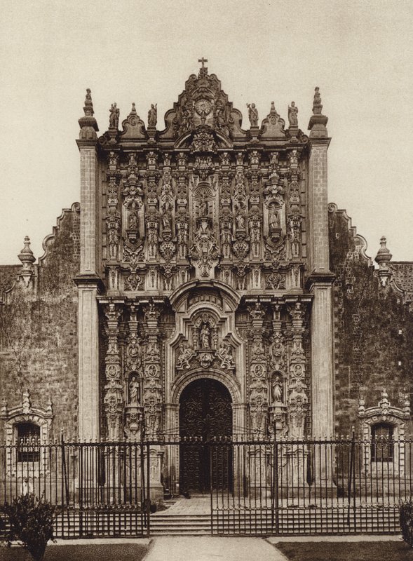 Mexiko: Eingang zum Heiligtum von der Ostseite der Kathedrale von Hugo Brehme
