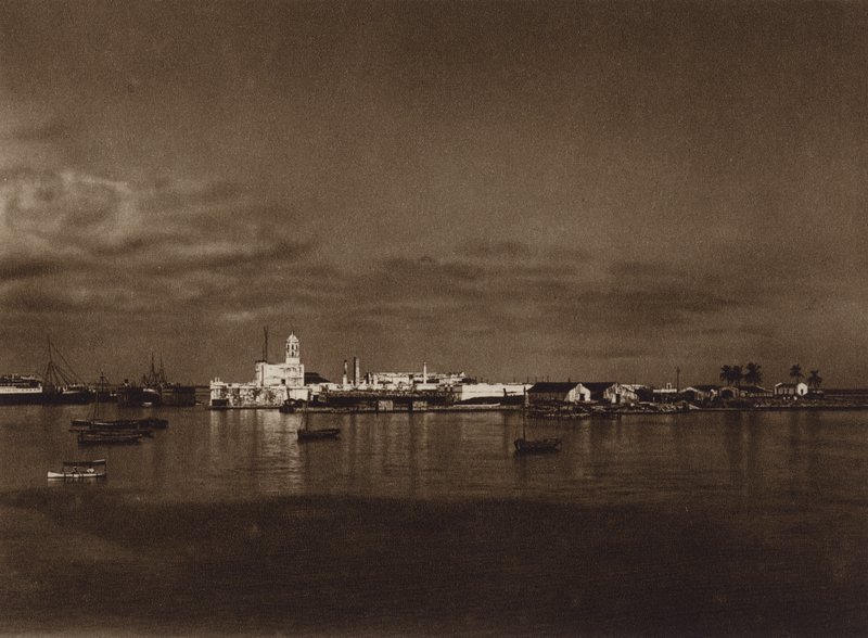 Mexiko: Panorama des Hafens von Vera Cruz mit Schloss San Juan von Hugo Brehme