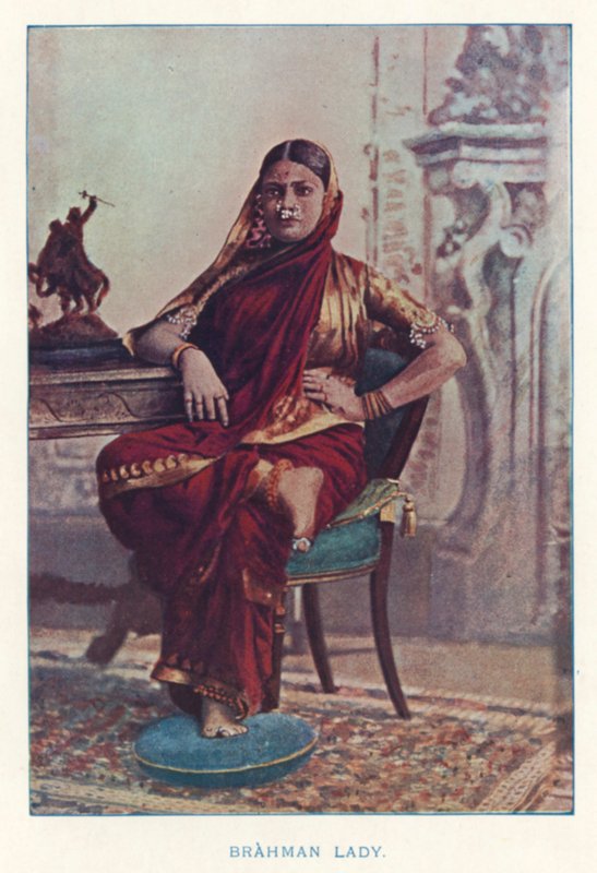 Indische Eingeborene: Brahmanenfrau (farbiges Foto) von Indian photographer