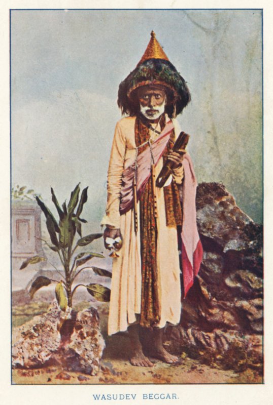 Indische Eingeborene: Wasudev Bettler (farbiges Foto) von Indian photographer
