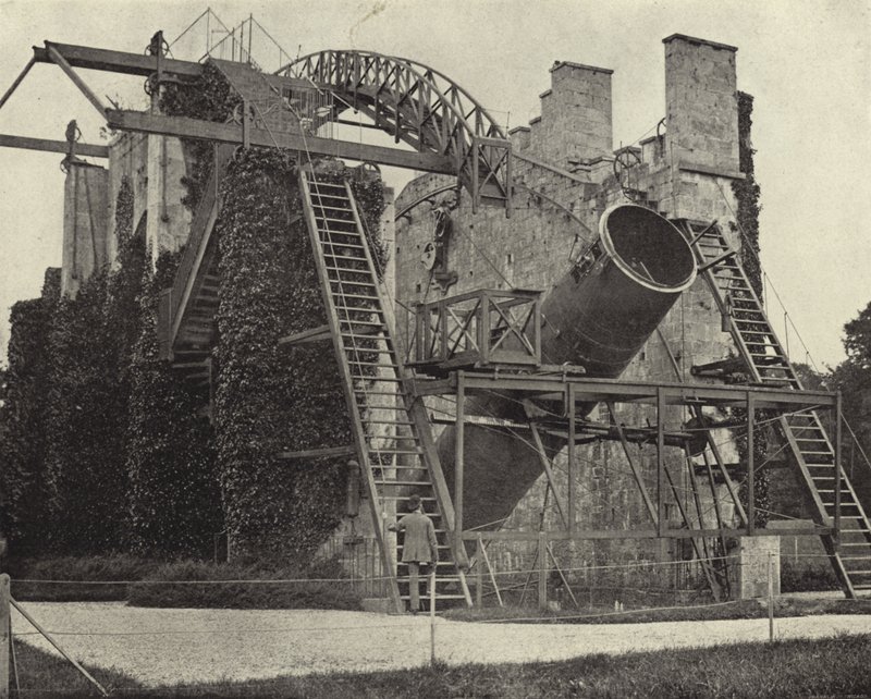 Das Große Rosse-Teleskop, Birr Castle, Kings County (s/w Foto) von Irish Photographer