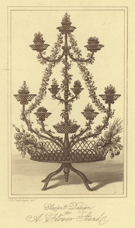 Elegantes Design für einen Blumenständer von Isaac (after) Cruikshank