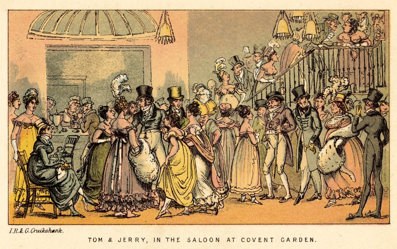 Tom und Jerry im Salon von Covent Garden von Isaac, Robert and George Cruikshank