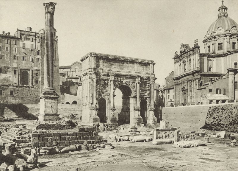 Forum Romanum, Septimius-Severus-Bogen mit der Phokas-Säule von Italian Photographer
