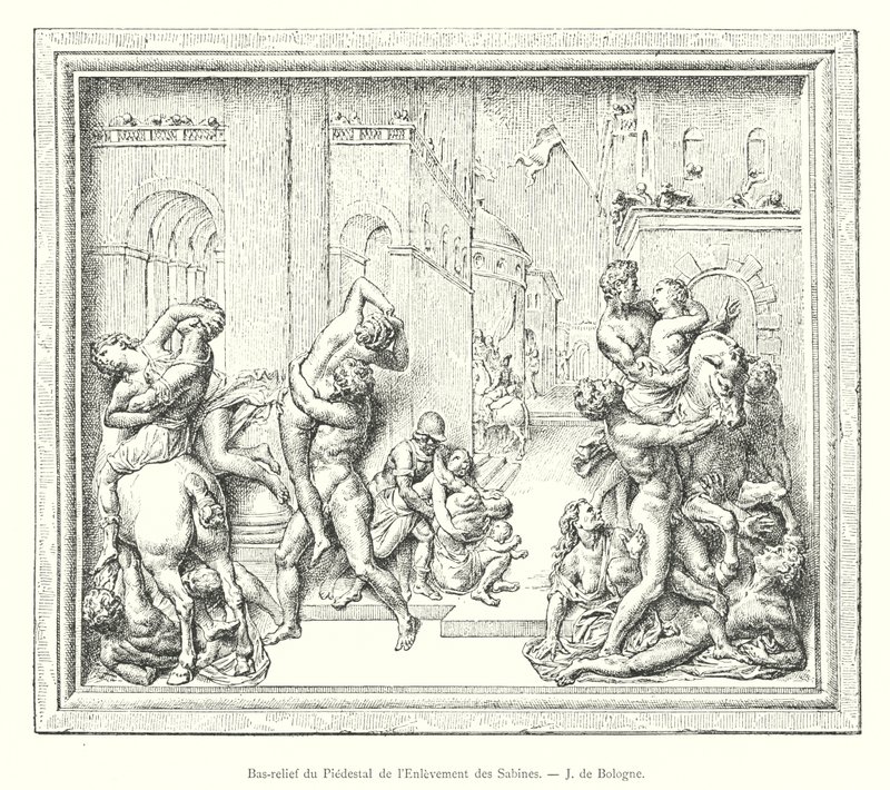 Basrelief des Sockels der Entführung der Sabinerinnen, J. de Bologne (Stich) von Italian School