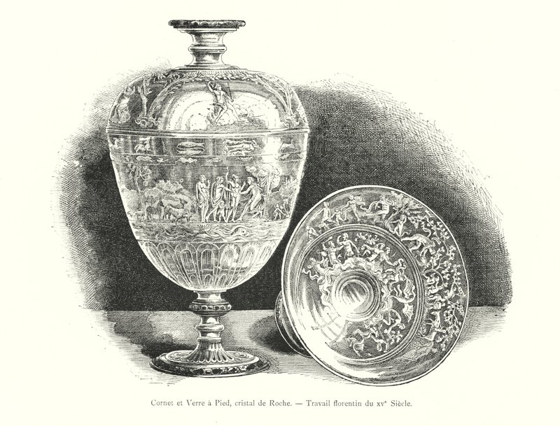 Cornet und Weinglas, Bergkristall, Florentiner Arbeit des 15. Jahrhunderts von Italian School