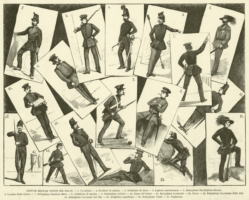 Venetianische Militäruniformen von 1848-49 von Italian School