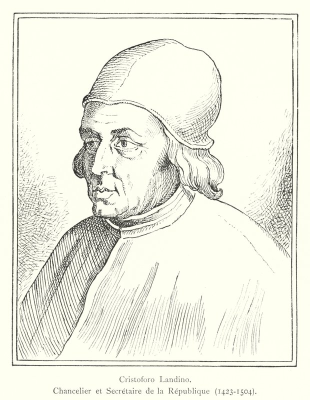 Cristoforo Landino, Kanzler und Sekretär der Republik von Italian School