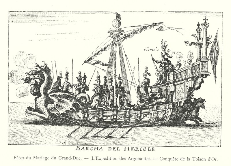 Hochzeitsfeiern des Großherzogs, Die Expedition der Argonauten, Eroberung des Goldenen Vlieses (Gravur) von Italian School