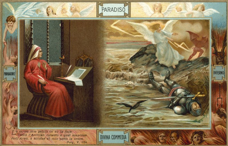 Illustration zu Dantes Die Göttliche Komödie von Italian School