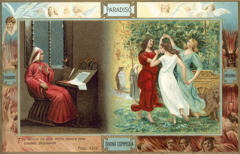 Illustration zu Dantes Die Göttliche Komödie von Italian School
