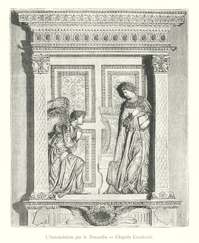 Die Verkündigung, von Donatello, Cavalcanti-Kapelle von Italian School