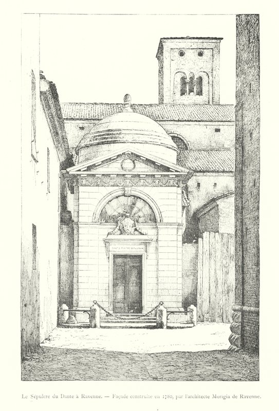 Das Grabmal von Dante in Ravenna, Fassade gebaut 1780, von dem Architekten Morigia aus Ravenna von Italian School