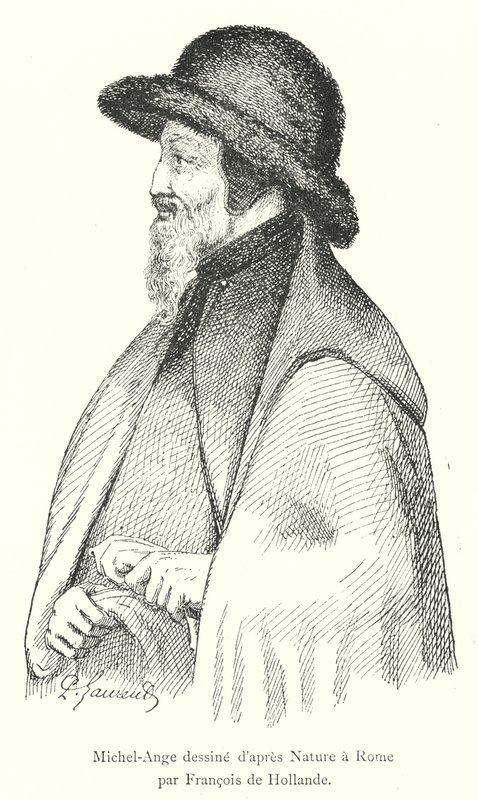 Michelangelo zeichnet nach der Natur in Rom von Francois de Hollande von Italian School