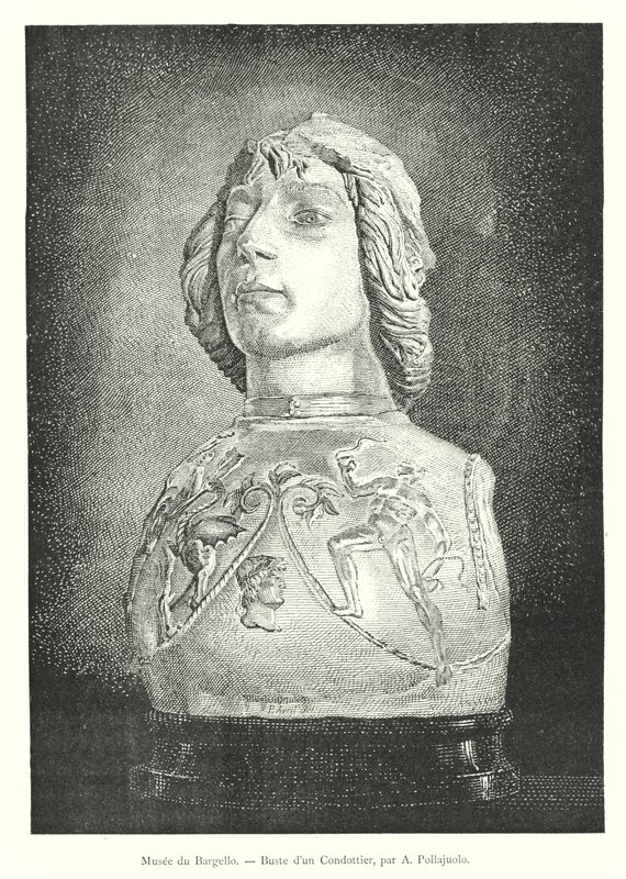 Bargello Museum, Büste eines Condottiere, von A. Pollajuolo von Italian School
