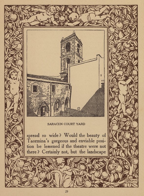 Seite aus der Broschüre für das San Domenico Palace Hotel, Taormina von Italian School