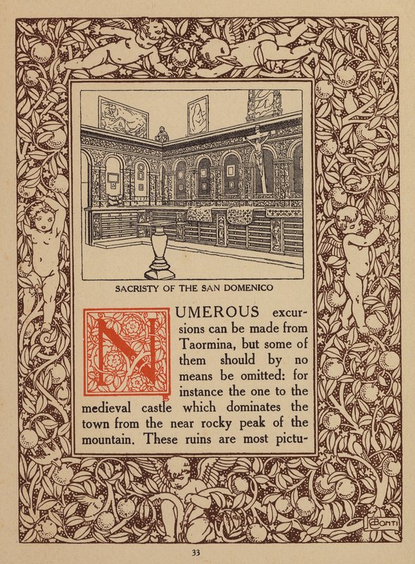 Seite aus einer Broschüre für das San Domenico Palace Hotel, Taormina von Italian School