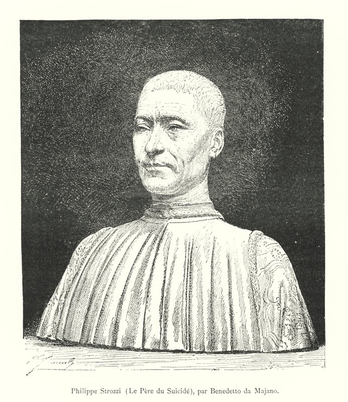 Philippe Strozzi, Der Vater des Selbstmords, von Benedetto da Majano (Stich) von Italian School