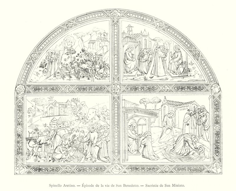 Spinello Aretino, Episode aus dem Leben des Heiligen Benedikt, Sakristei von San Miniato von Italian School