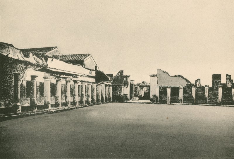 Die Stabianischen Bäder - Der Ringplatz (Gravur) von Italian School