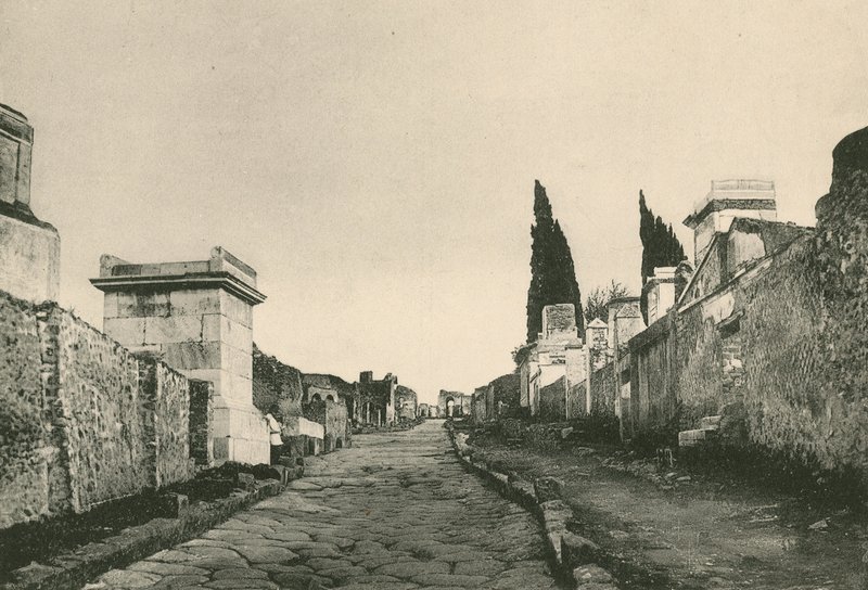 Die Straße der Gräber wie sie ist (Gravur) von Italian School