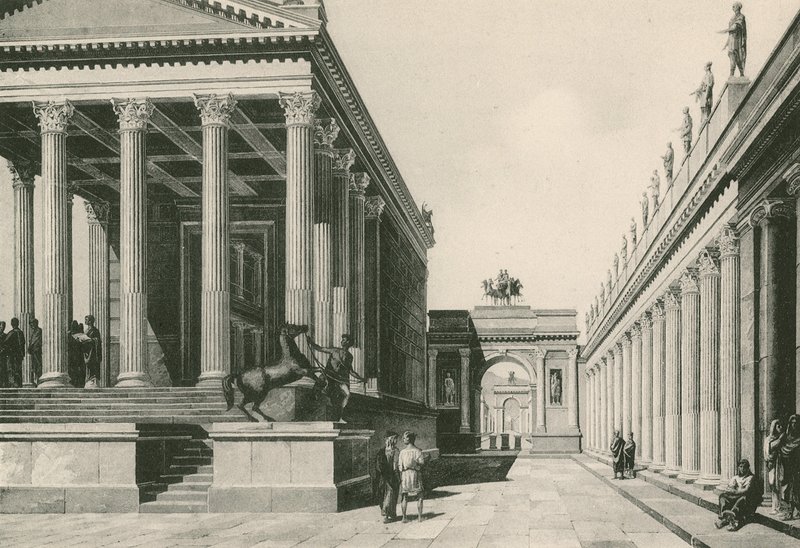 Der Tempel des Jove und der Bogen des Nero wie sie waren (Gravur) von Italian School