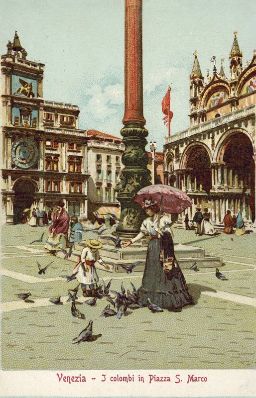 Venedig, Italien, Säulen auf der Piazza San Marco von Italian School