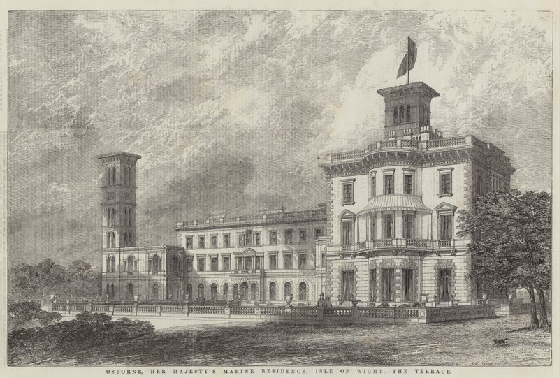 Osborne, die Marine-Residenz Ihrer Majestät, Isle of Wight, die Terrasse von J.L. Williams