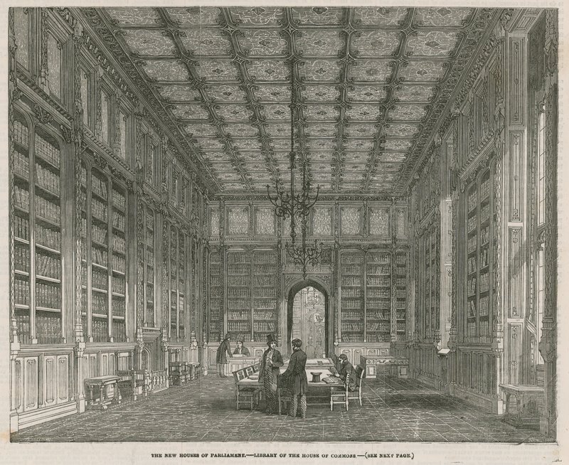 Die neuen Parlamentsgebäude - die Bibliothek des Unterhauses von J.L. Williams