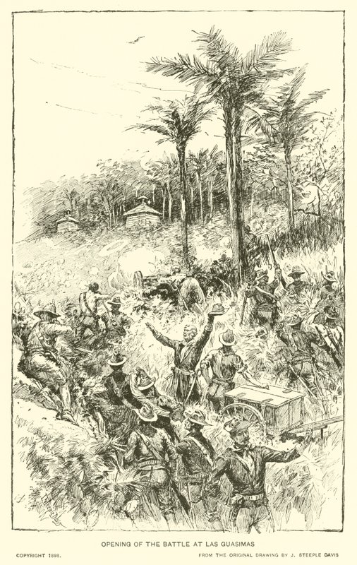 Eröffnung der Schlacht bei Las Guasimas von J. (after) Steeple Davis