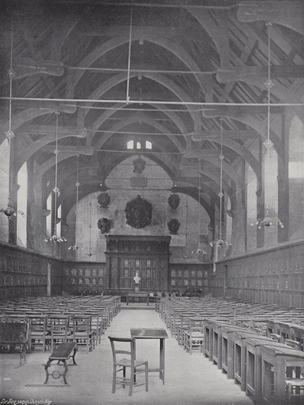 Pfannkuchenwerfen an der Westminster School, die Große Halle von J. Benjamin Stone