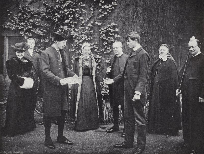 Pfannkuchenwerfen an der Westminster School, der Sieger erhält seine Guinea von J. Benjamin Stone