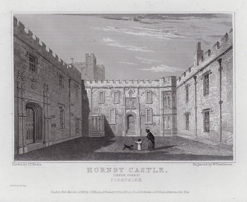 Hornby Castle, Innerer Hof, Yorkshire von John Preston Neale