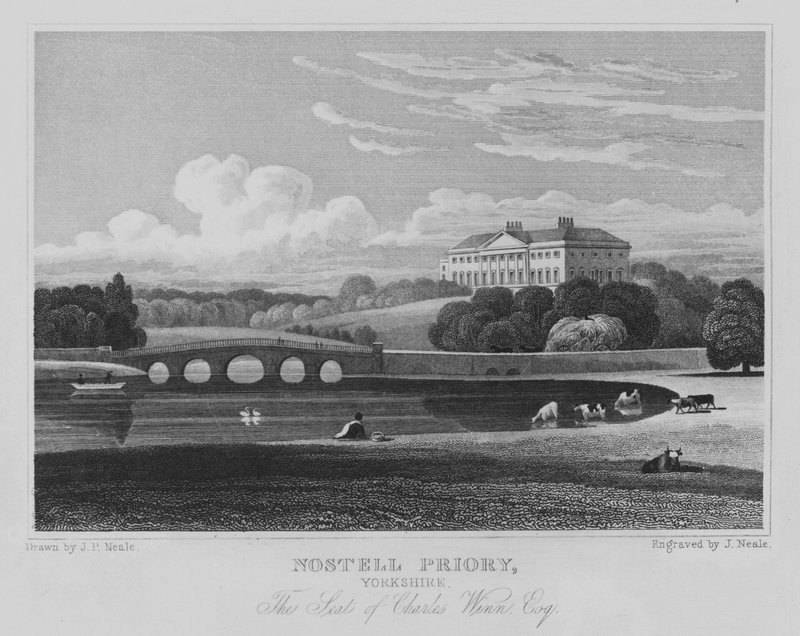 Nostell Priory, Yorkshire, der Sitz von Charles Winn, Esquire von John Preston Neale