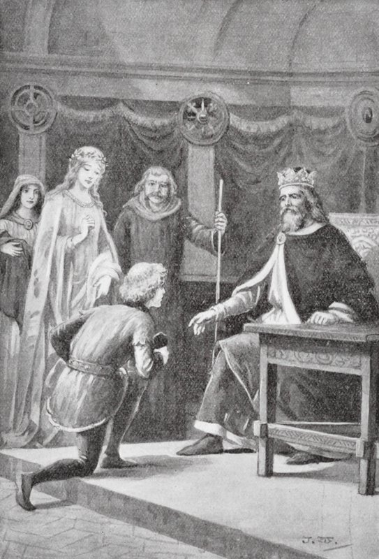 Gareth kam, um um seine zweite Gunst zu bitten, dass er einer der Ritter des Königs sein und der Dame helfen dürfe von J. Williamson