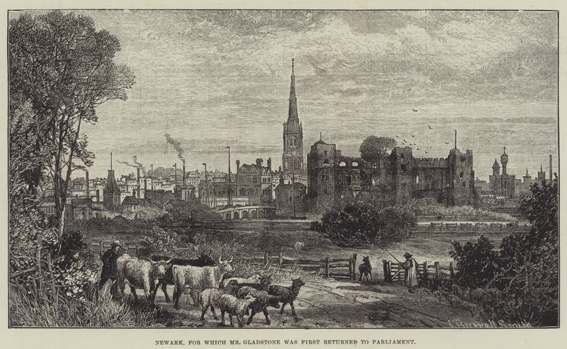 Newark, für das Mr. Gladstone erstmals ins Parlament gewählt wurde von James Burrell Smith