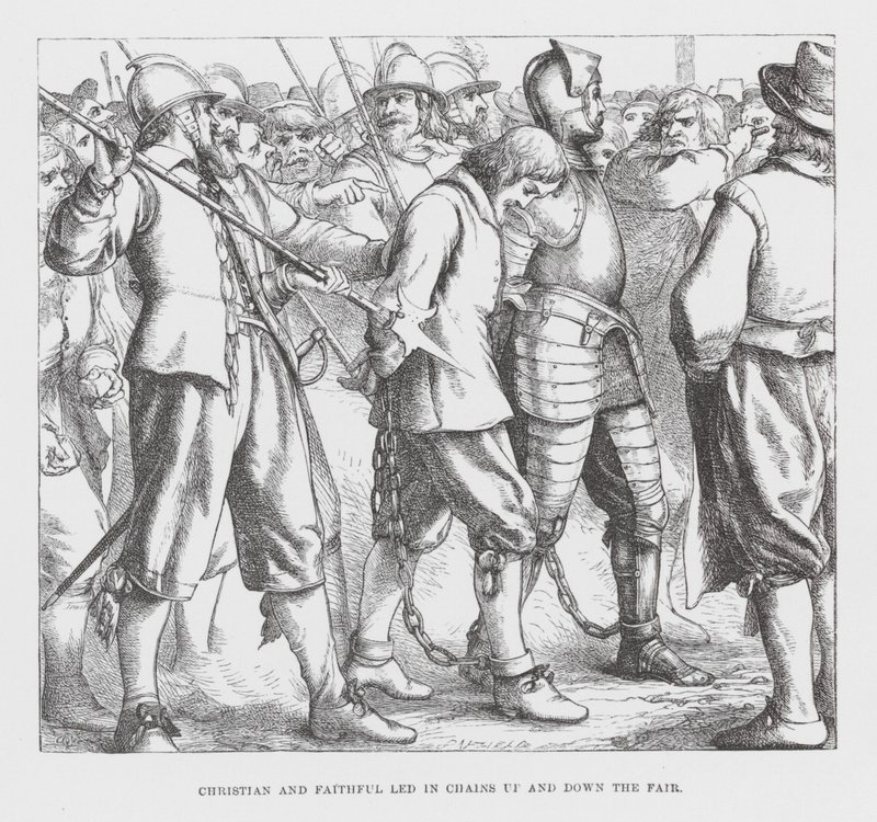 Christian und Faithful in Ketten auf der Messe geführt von James Dawson Watson
