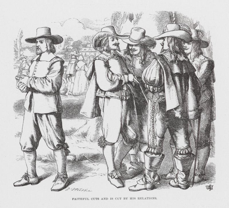 Faithful schneidet und wird von seinen Verwandten geschnitten (Gravur) von James Dawson Watson