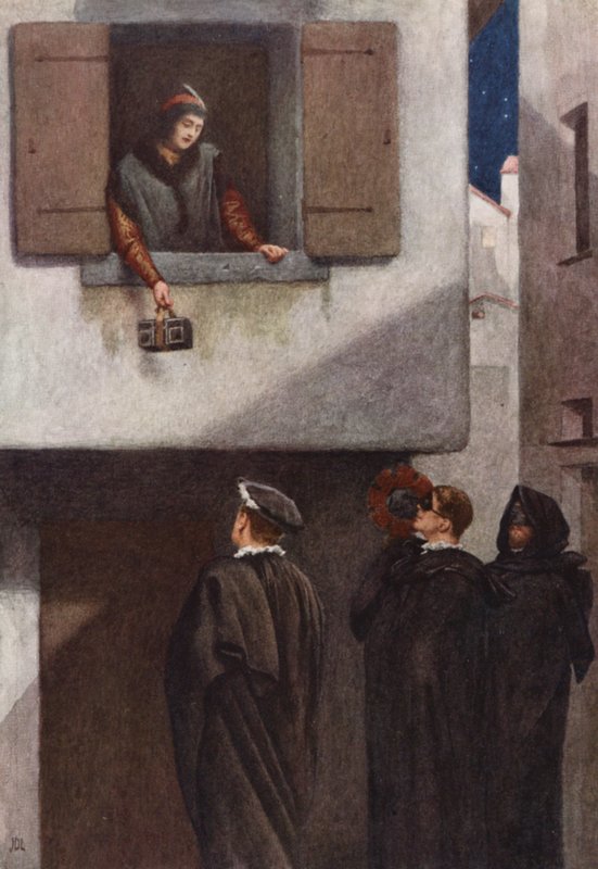 Shakespeares Der Kaufmann von Venedig: Jessica, Lorenzo, Gratiano und Salarino von James Dromgole Linton
