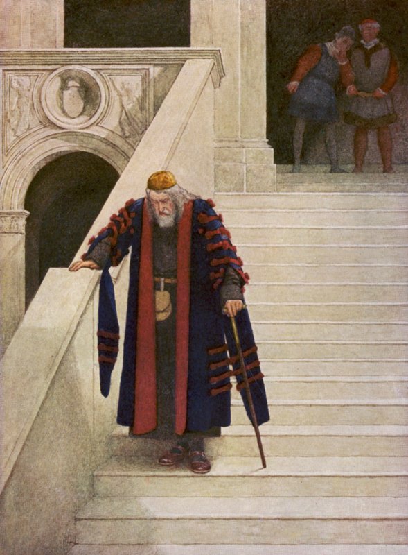 Shakespeares Der Kaufmann von Venedig: Shylock verlässt den Dogenpalast von James Dromgole Linton