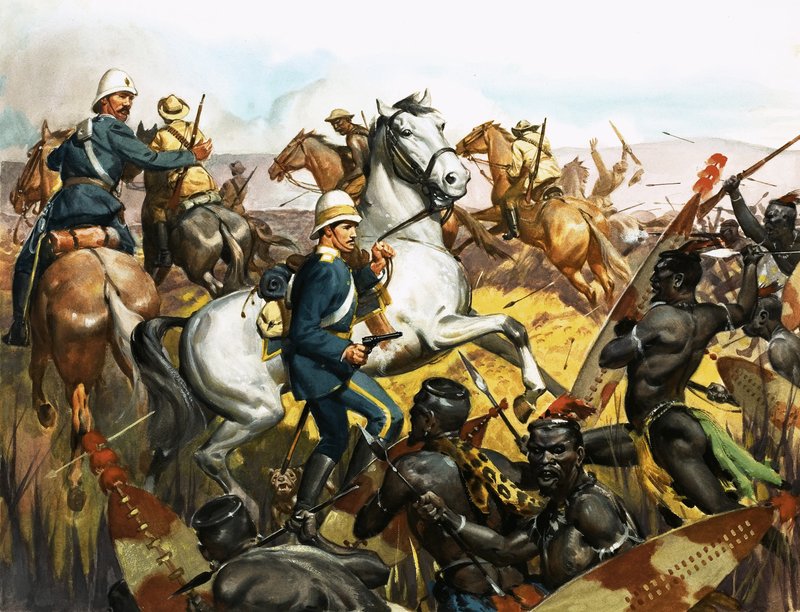 Louis Napoleon, Prinz Imperial, kurz bevor er von Zulus getötet wird von James Edwin McConnell