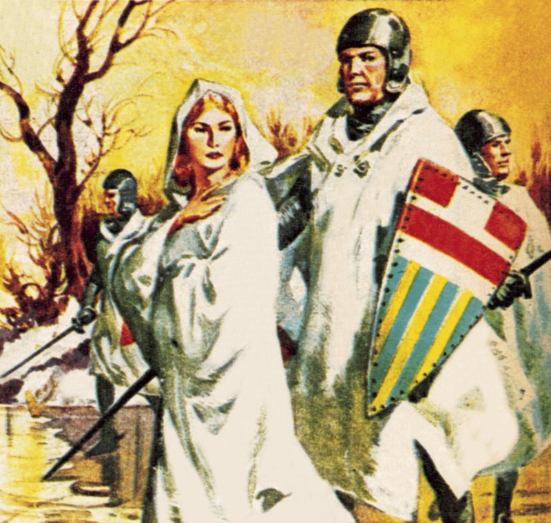 Matilda flieht im Schnee in Weiß gekleidet von James Edwin McConnell