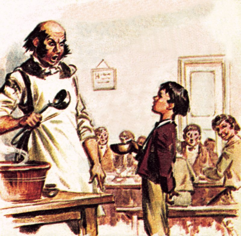 Oliver Twist bittet um mehr von James Edwin McConnell